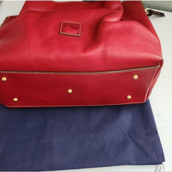 Dooney & Bourke Red Leather Florentine Large Zip Barlow Shoulder Bag NEW! - Picture 10 of 12